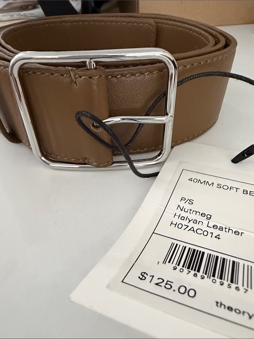 Theory Women’s Soft Belt with Silver Buckle